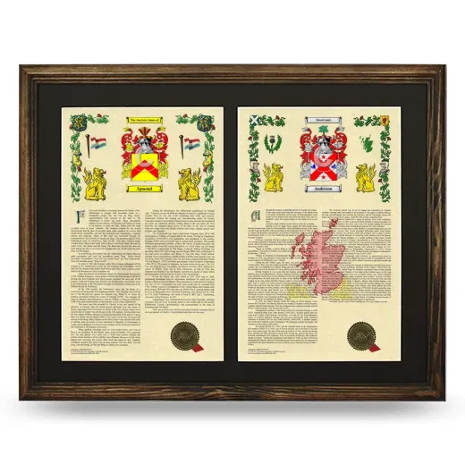Double Armorial History Framed- Brown