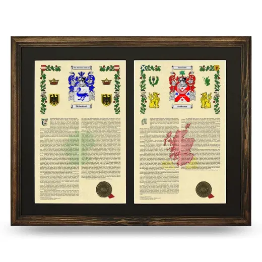 Double Armorial History Framed- Brown