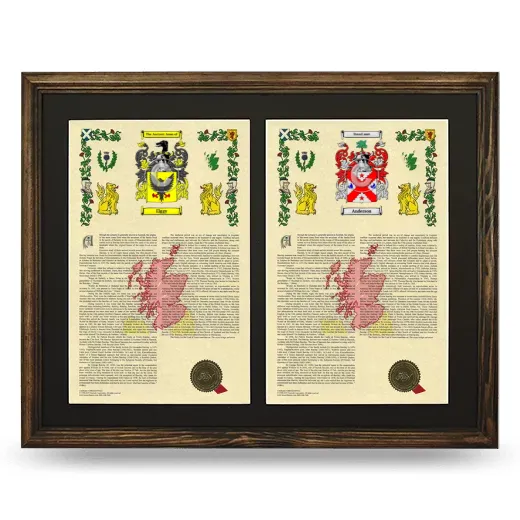 Double Armorial History Framed- Brown