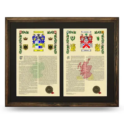 Double Armorial History Framed- Brown