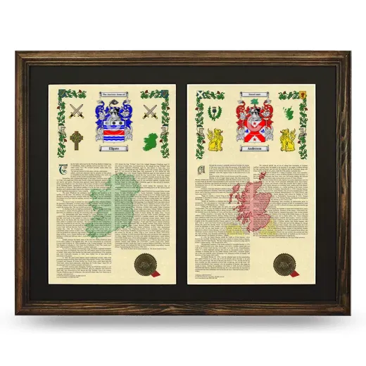 Double Armorial History Framed- Brown