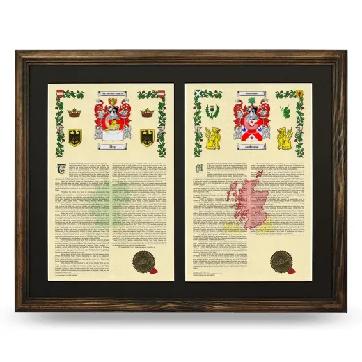 Double Armorial History Framed- Brown