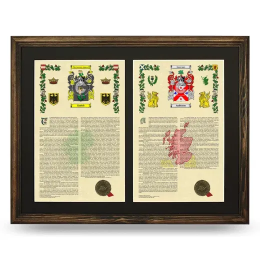 Double Armorial History Framed- Brown