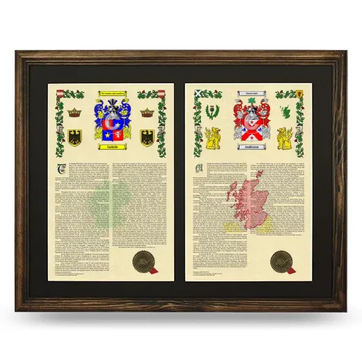 Double Armorial History Framed- Brown