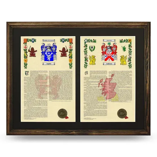 Double Armorial History Framed- Brown