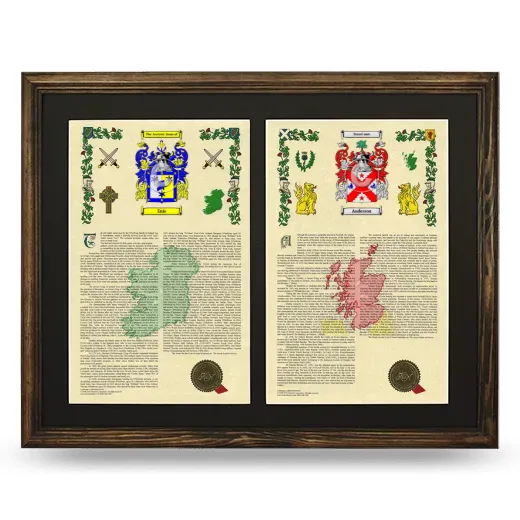 Double Armorial History Framed- Brown