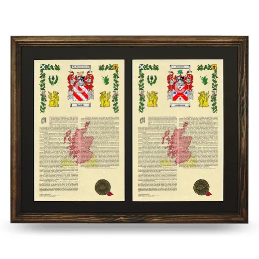 Double Armorial History Framed- Brown