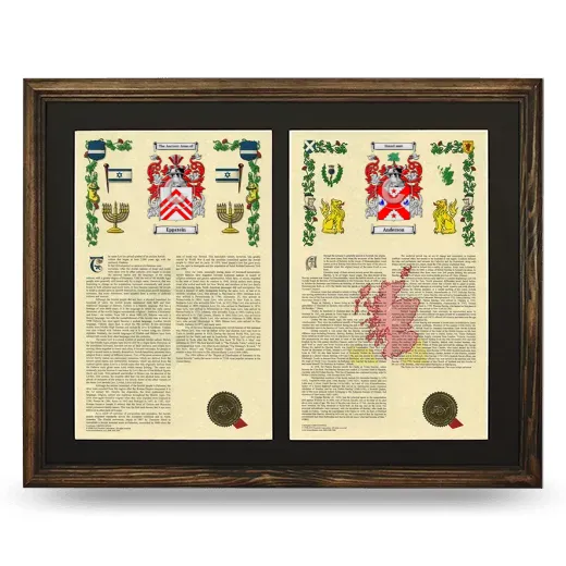 Double Armorial History Framed- Brown
