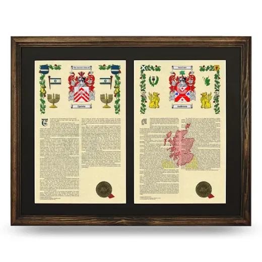 Double Armorial History Framed- Brown