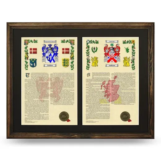 Double Armorial History Framed- Brown