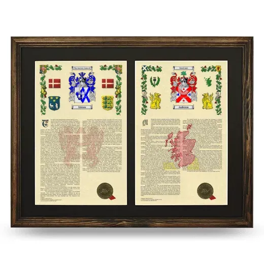 Double Armorial History Framed- Brown