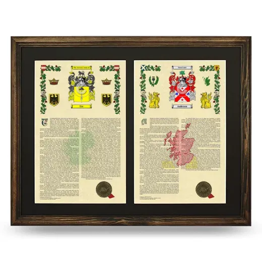 Double Armorial History Framed- Brown