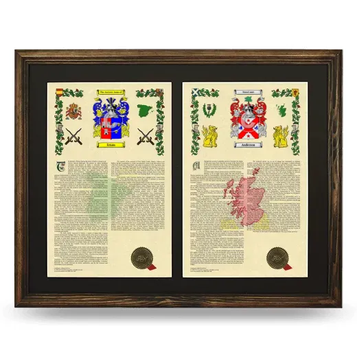 Double Armorial History Framed- Brown