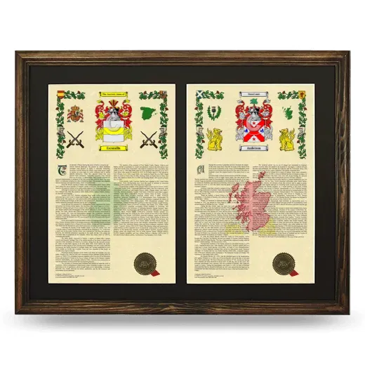 Double Armorial History Framed- Brown