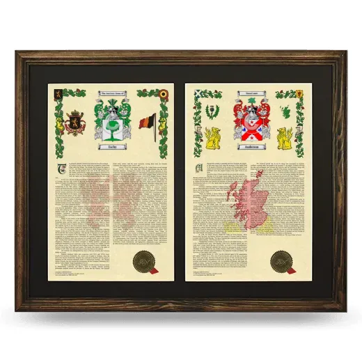 Double Armorial History Framed- Brown