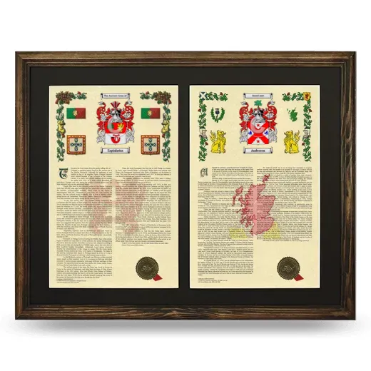 Double Armorial History Framed- Brown