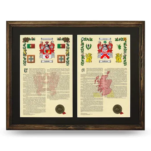 Double Armorial History Framed- Brown