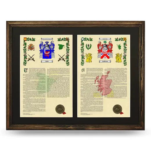 Double Armorial History Framed- Brown
