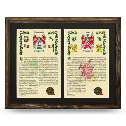 Double Armorial History Framed- Brown