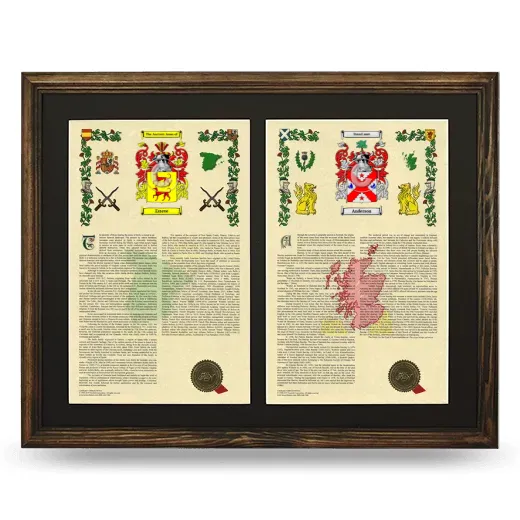 Double Armorial History Framed- Brown