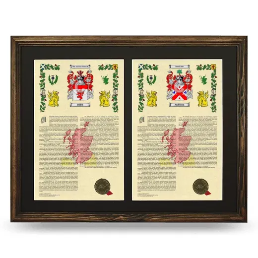 Double Armorial History Framed- Brown