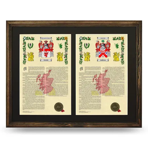 Double Armorial History Framed- Brown