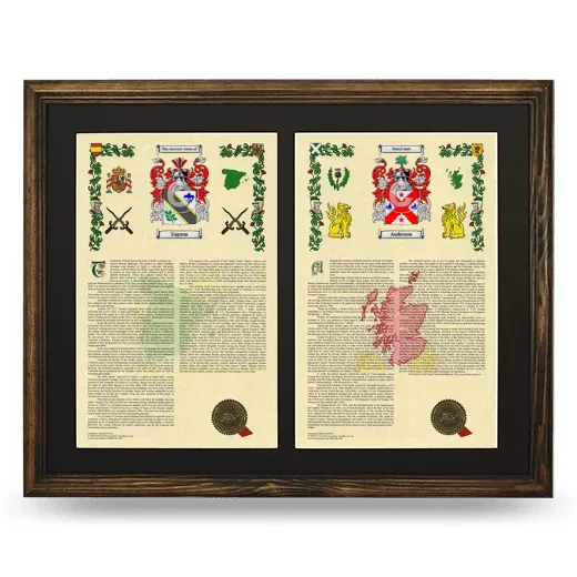 Double Armorial History Framed- Brown
