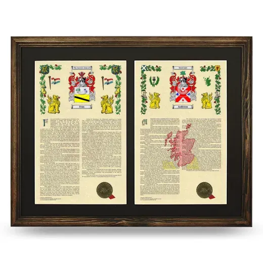 Double Armorial History Framed- Brown