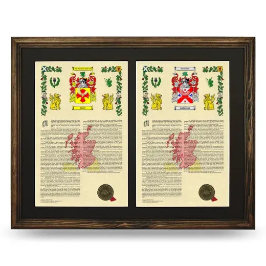 Double Armorial History Framed- Brown