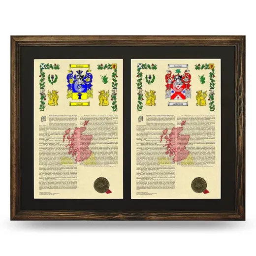 Double Armorial History Framed- Brown