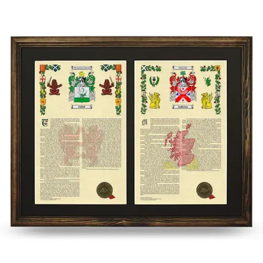 Double Armorial History Framed- Brown