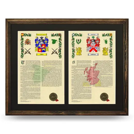 Double Armorial History Framed- Brown