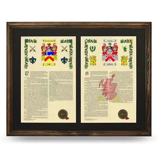 Double Armorial History Framed- Brown