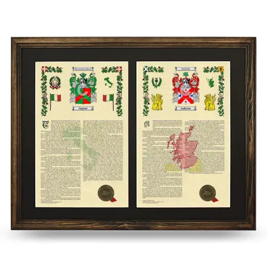 Double Armorial History Framed- Brown