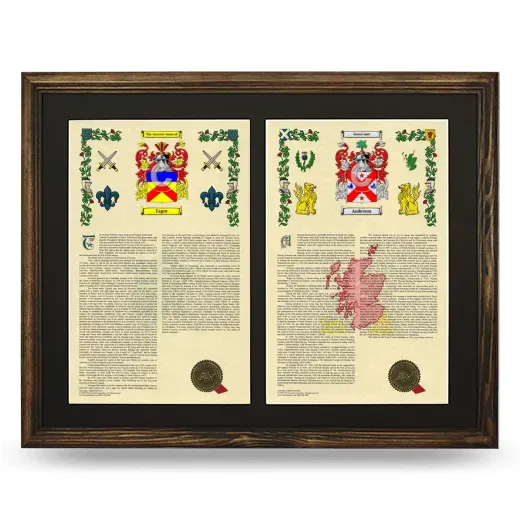 Double Armorial History Framed- Brown