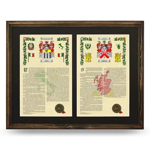 Double Armorial History Framed- Brown