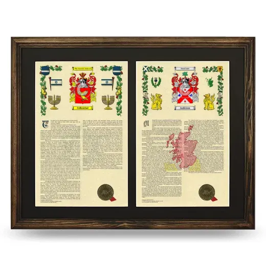 Double Armorial History Framed- Brown