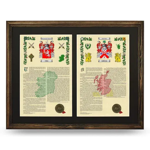 Double Armorial History Framed- Brown