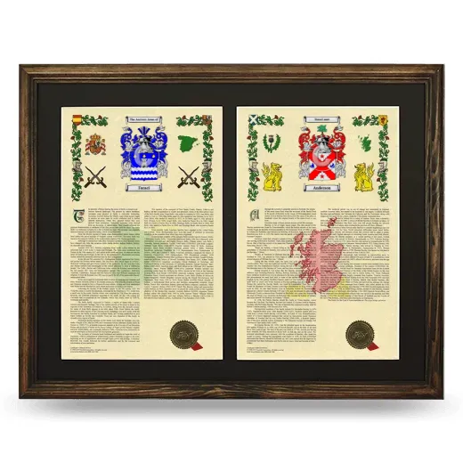 Double Armorial History Framed- Brown