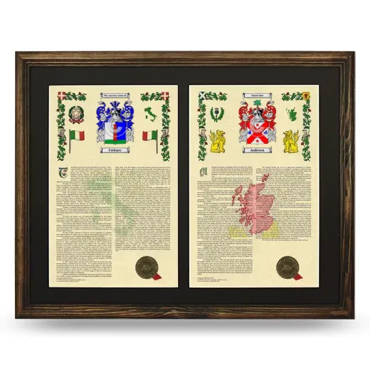Double Armorial History Framed- Brown