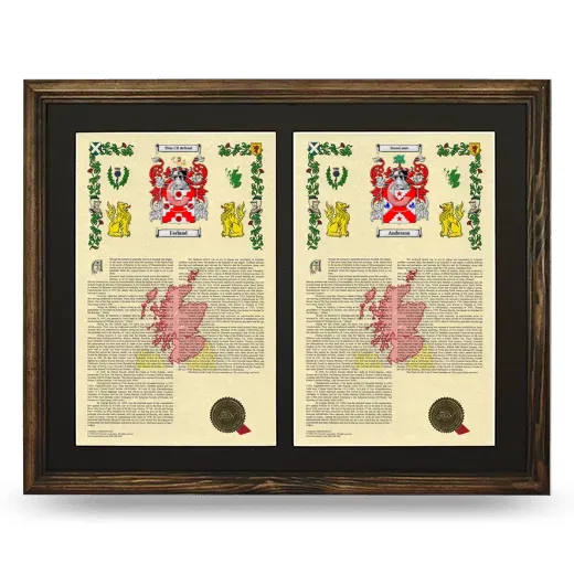 Double Armorial History Framed- Brown