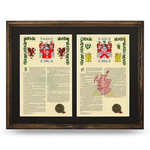 Double Armorial History Framed- Brown