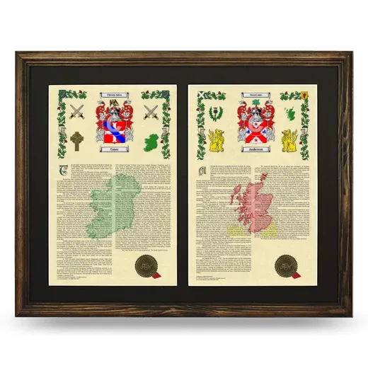 Double Armorial History Framed- Brown