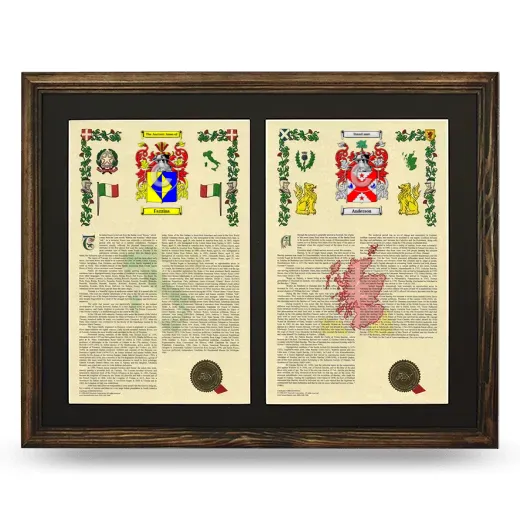 Double Armorial History Framed- Brown