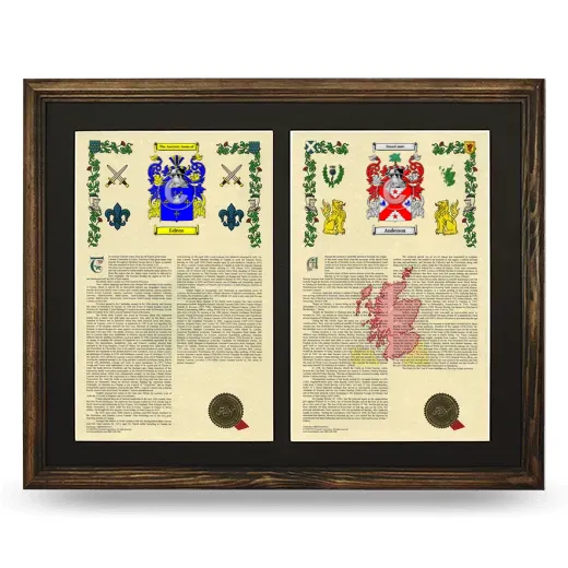 Double Armorial History Framed- Brown