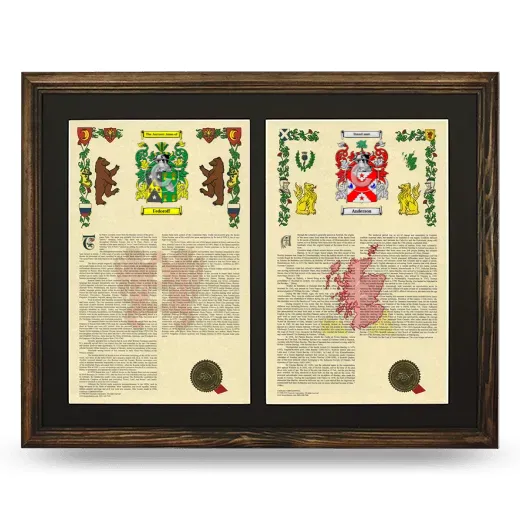 Double Armorial History Framed- Brown