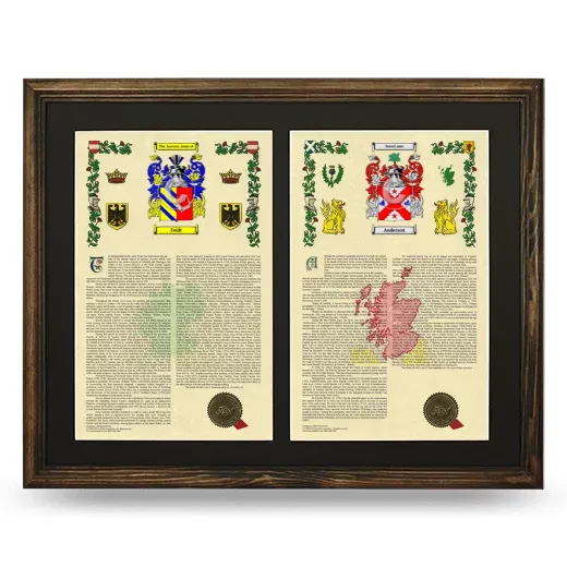 Double Armorial History Framed- Brown