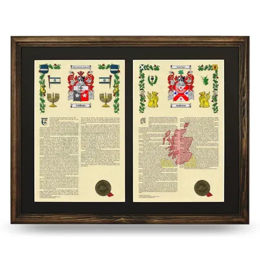 Double Armorial History Framed- Brown