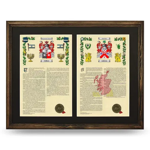 Double Armorial History Framed- Brown
