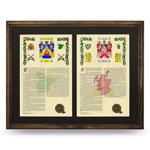 Double Armorial History Framed- Brown